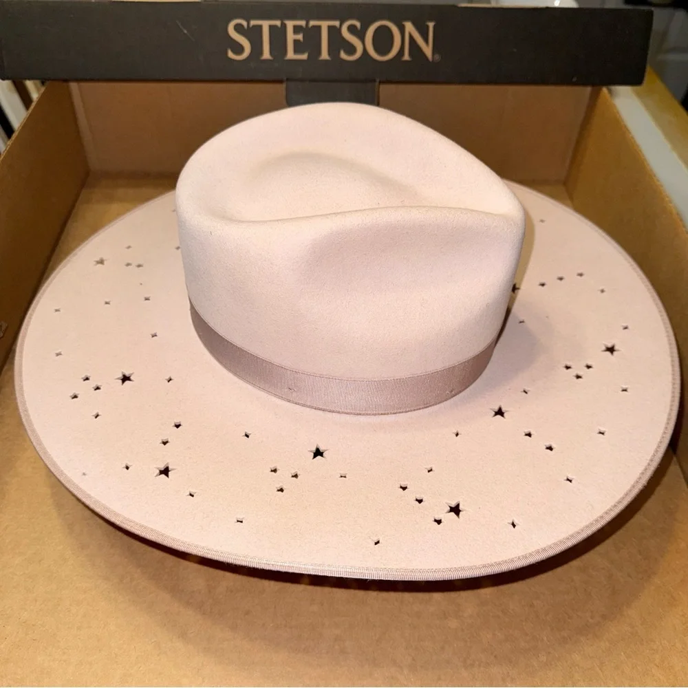 NEW Stetson Seeker Collection 'Night Sky' Cowboy Hat - Powder Pink Size S - Picture 5 of 14